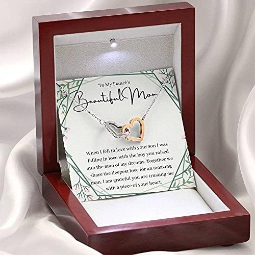 Nakit za poruke, ručno izrađena ogrlica- Personalizirana darovna srca, za zaručničku mamu, mama poklon, na moje zaručnike Majčin dan,