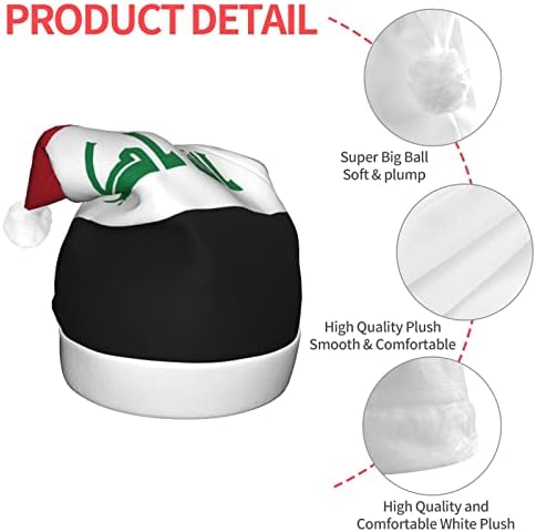 Božićni šešir s iračkom zastavom Muški Ženski Elf Uniseks šešir za nastupe na blagdanskim zabavama