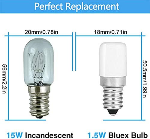 6 paketa noćnih lampi BlueX LED c7 s6 snage 1,5 W, dnevni bijeli 5000K ekvivalent 15 W, mini led žarulja Candelabra E12 Base - LED