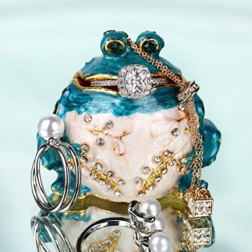 Hui Feng viseća žablja drangulija kutija za nakit ukrašena kristalima male slatke figurice životinja žaba Kolekcionarstvo