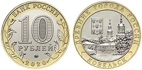 Rusija 2020. Drevni gradski grad Cozerisk 10 rubble dvostruki metal komemorativna kovanica kolekcija Komemorativna kovanica