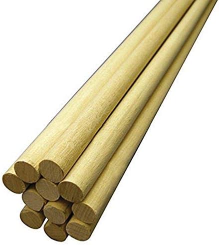 Proizvodi od drva šipke za tiple - nedovršeni štapići od prirodnog drva-3/4 inča 12 inča, 50 pakiranja