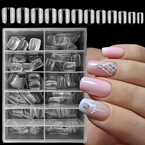 240pcs kratki gel savjeti za nokte s prozirnim potpunim pokrivanjem kvadratni lažni nokti umjetni lažni nokti dizajn manikure dekor