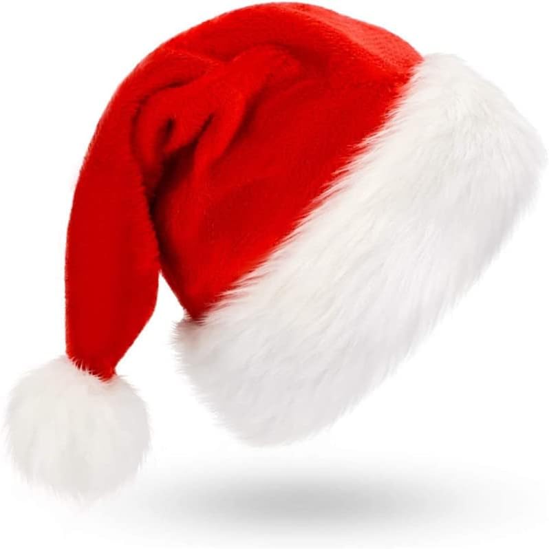 Djed Božićnjak, šešir za odrasle i djecu, Božićni plišani Božićni šešir s podstavom, zadebljani dugi šal, Božićni šešir u stilu blagdanskog
