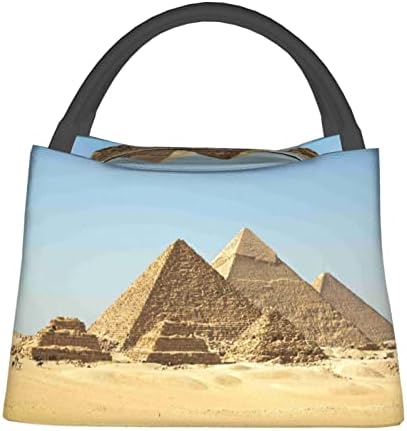 Vintage torba za ručak velika egipatska piramida - prijenosna višenamjenska torba za toplinsku izolaciju pogodna za piknike, izlete