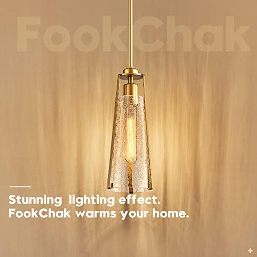 Viseća svjetiljka kuhinjski otok s hrskavim staklom Mini viseća svjetiljka iznad sudopera podesiva moderna mjedena viseća rasvjeta