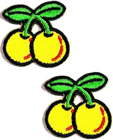 Salvete Plus 2pcs Mini crtani flaster sa žutim voćem trešnje vezena značka ušiveni amblem za jakne, traperice, hlače, ruksake, naljepnica