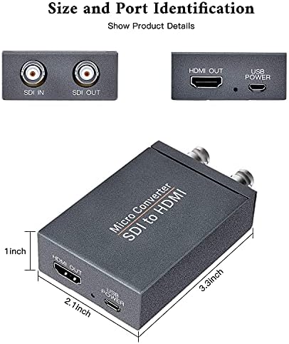 TcNewcl SDI do HDMI Converter Adapter za 3G-SDI/HD-SDI/SD-SDI signale, 1080p@60Hz