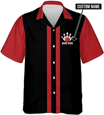 Personalizirana havajska košulja za kuglanje, prilagođeno ime kuglanje Aloha 3d Havajski košulja, kuglana havajska košulja unisex s-5xl