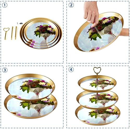 Set stalka za torte 3-slojni stalci za kolače za višekratnu upotrebu za ukrašavanje vjenčanja, rođendana, čajanke, cvijeća i kolača