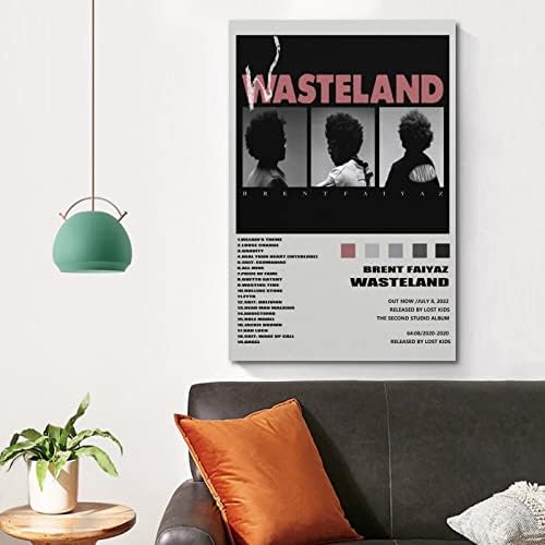 Brent poster Faiyaz Wasteland Music Album naslovnica Potpisano Limited Edition platno platno umjetnički plakat i zidna umjetnost sa