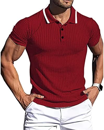 Elselect muški mišićni polo majica kratki rukavi Brzi suhi majica za golf majica casual sportska teniska majica