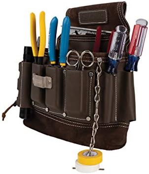 Estwing 8-džepovi kožni torba za alat za rad i pojaseve za posao, petlja svjetiljke, lanac vrpce, džepovi kliješta, 3-inčna petlja