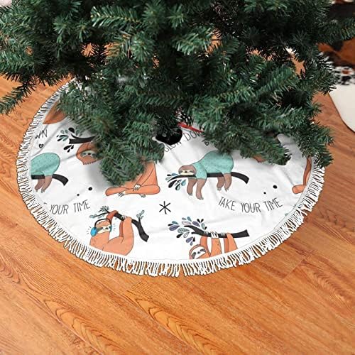 Smiješna slatka životinjska suknja za božićno drvce za božićno drvce, božićna suknja od drveta s resem za prazničnu svadbenu zabavu