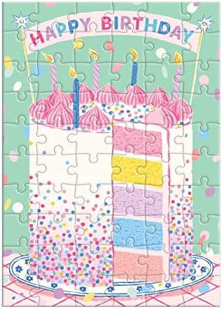 Rođendanska torta za kupce-čestitka za rođendan i slagalica koja uključuje omotnicu usklađenu u boji i naljepnicu s pečatom