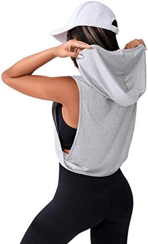 Sweatyrocks Women's Work bez rukava Top Gym Gym Activewear Crop Crop TOP Open bočna košulja za atletske vježbe trčanje
