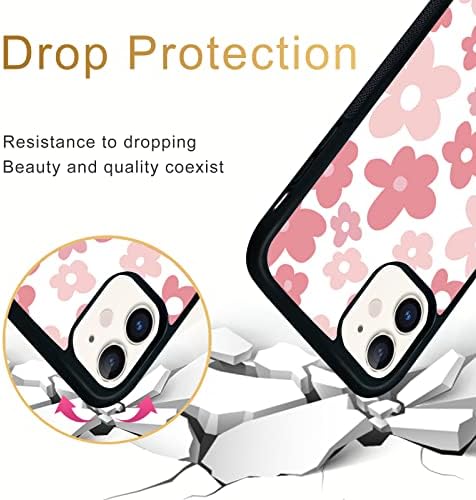 Kućište telefona ružičastog cvijeća kompatibilno s iPhoneom 11 6.1 inč - zaštitni šok zaštitni TPU aluminij slatka ružičasta cvjetna