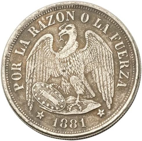 1881. Meksički orao ocean srebrni dolar strani novčići Antique Silver okrugli Europska i američka srebrna kovanica Ocean Antique kovanice