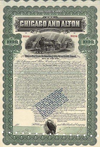 Chicago and Alton Railroad Co. - Obveznica od 1000 USD
