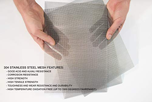 Onnyx metalni limovi od nehrđajućeg čelika žičane mreže - pakiranje od 4 u čvrstom kartonskom kutiji - 304 čelični ravni lim A4 list