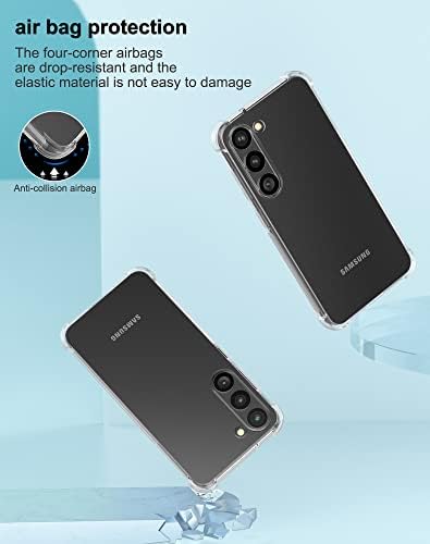 Foluu za Samsung Galaxy S23 plus futrola, kristalno čista ojačana ojačana ojačani uglovi TPU guma mekana kože Silikonski zaštitni poklopac