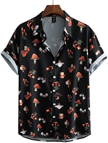 2023. Nova ležerna muška košulja s labavim reverom gljiva digitalni tisak gumba kratkog rukava Up Shirt na plaži Havajsko ljeto ljeto