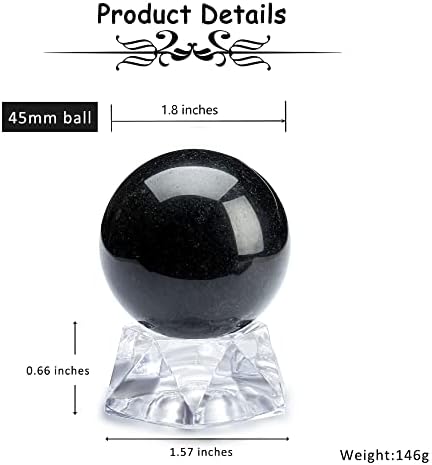 Gehecrst 1,8 centimetara prirodni obsidijanski zacjeljivanje kristalne kuglice energija dragulja za diviranje sfera reiki kiparsko