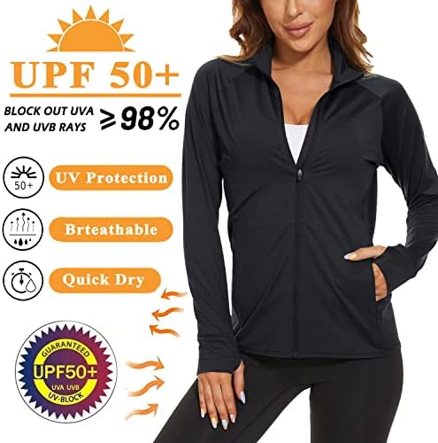 Biylaclesen ženske vježbe jakne puni zip upf 50+ brze suhe košulje joga atletska sportska odjeća s rupama palca