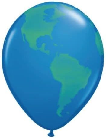 Quatex 11 okrugli globus baloni, zeleni na tamnoplavoj boji - pakiranje od 50