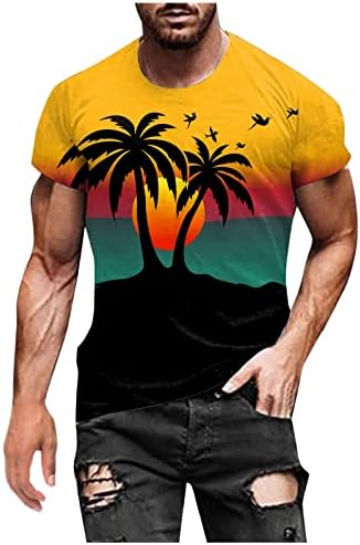 Ayaso Fashion 3d plaža tiskana muška majica s kratkim rukavima casual havajski uzorak atletski ljetni odmor majica majica