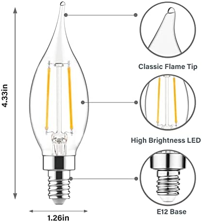 LED žarulje s mogućnošću zatamnjivanja, 60 vata ekvivalentna LED žarulja od 912 vata, žarulje za luster s plamenom od 910, 5000 mb