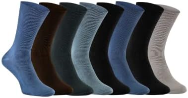 Rainbow čarape - Ženski muškarci Dijabetični neobvezujući labave čarape - 8 parova - tamne boje - Veličina Us 11,5-13 EU 44-46…