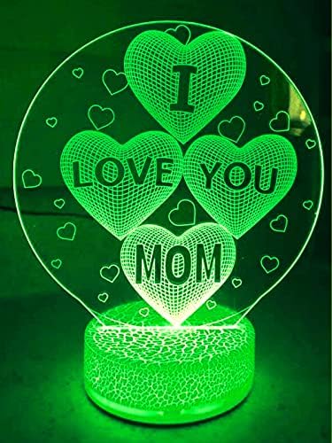 Molly Hieson 3d Love Heart Night Light LED TOUCH PREKLOD SLUBA RAZRED OPTIČKE ILUSIJE SMRVE 7 Svjetla za promjenu boje LED stolna svjetiljka