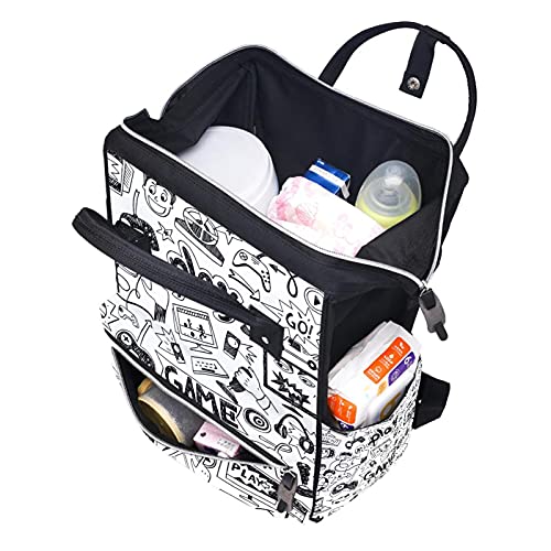 Računalne igre Doodles pelene torbe torbe mame ruksak Veliki kapacitet Pelena vrećica za njegu za njegu beba za njegu bebe