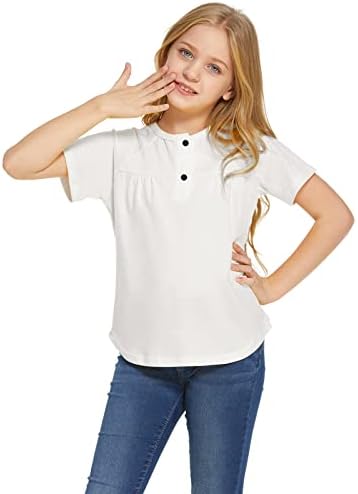 Majice za djevojčice s dugim rukavima majice majice Creveneck casual labave košulje okruglog vrata za djevojčice 4-13 godina