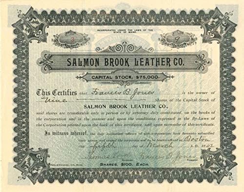 Salmon Brook Leather Co. - Potvrda o skladištu