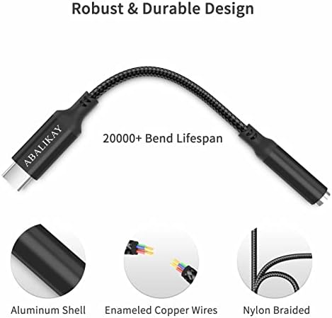USB C do 3,5 mm audio adapter, USB C adapter za slušalice, USB tipa C na aux ženske slušalice Jack dongle kabel kompatibilan sa Samsung