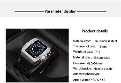 Maalya luksuzni metalni remen za okvire za Apple Watch 7 44 mm 45 mm silikonski pojas set za Iwatch seriju 6 5 4 44 44 45 modifikacija