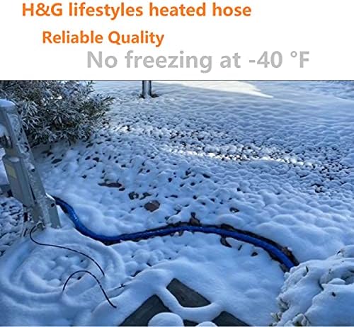 H&G Lifestyles 25ft grijano crijevo za vodu za RV 1/2 Unutarnji promjer izdržava do -40 ° F plavo