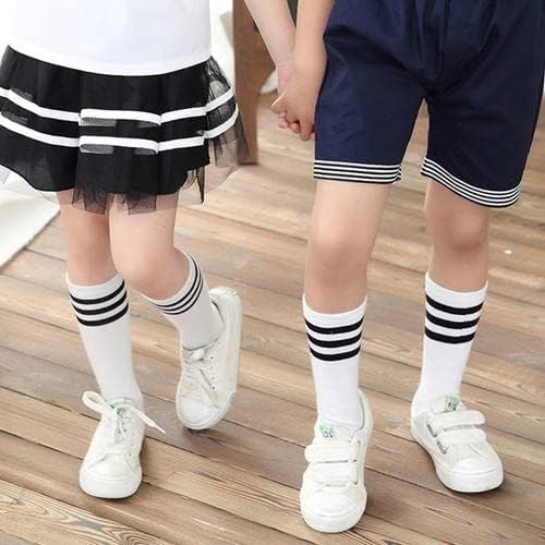 Američki trendovi Kids Soccer čarape za mališane dječake djevojčice koljena visoke čarape pruge pamučne sportske čarape duge cijevi
