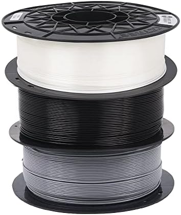 Cctree 3D pisač filament 3 u 1 snop: crno, bijelo, sivo, 3 boje pakirane, svaka kalem 1 kg, ukupno 3kg 1,75 mm 3D tiskarski materijal