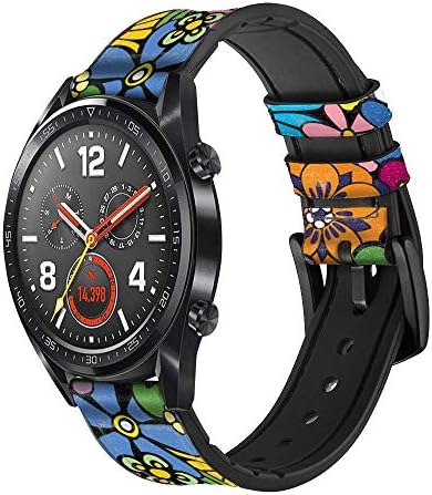 CA0649 Šareni hipi cvjetovi uzorak kože i silikone Smart Watch bend remen za ručni sat pametni sat Veličina pametnih satova