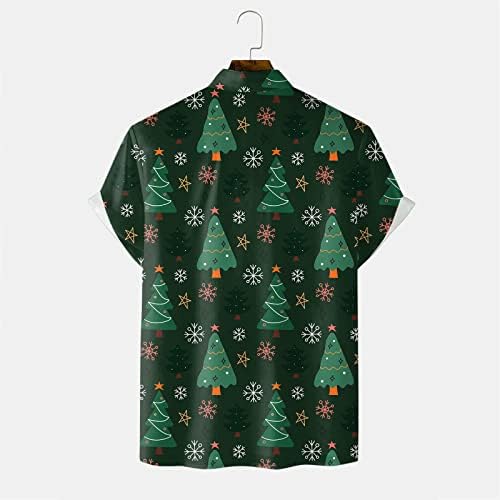 Wybaxz 2022 Božićni muškarci casual kratki rukav jesen zima božićni 3d tiskane košulje modne gornje bluze majice