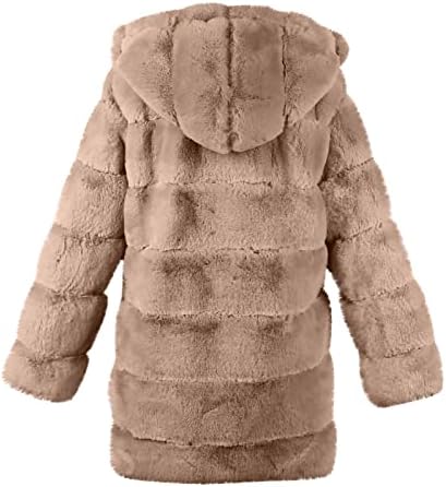Kaput od kapuljača Zima Toplo lažno krzno kaput krzneni kapuljača s dugim rukavima otvorena prednja plišana kardiganska jakna