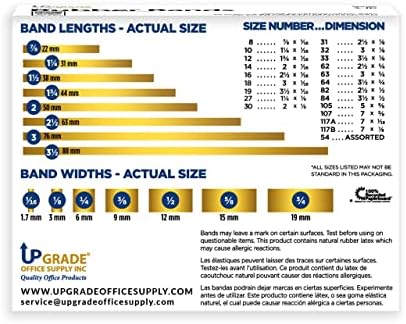 Nadogradite Office Supply UPG22964 gumene trake, veličina 64, Natural Crepe, napravljen u SAD -u