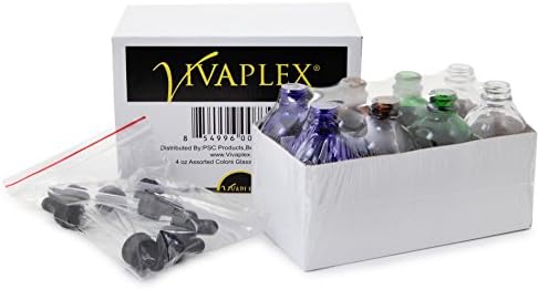 Vivaplex, 8, razne boje, staklene boce od 4 oz, sa staklenim kapljicama za oči