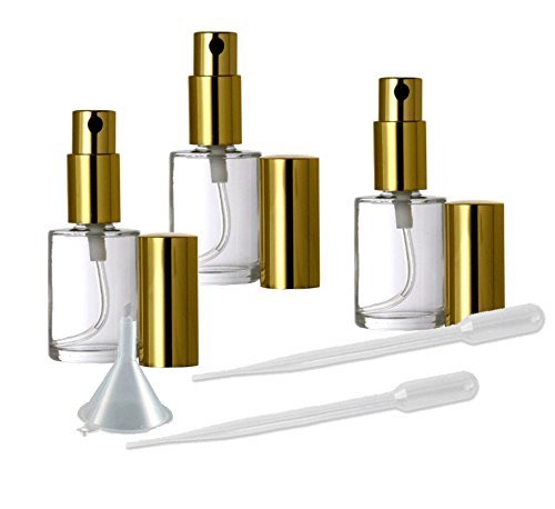 Parfem Fine Mist Atomizer, okrugla staklena boca, Grand Parfums Gold Fine Mist Sprayer 1/2 oz -15 ml