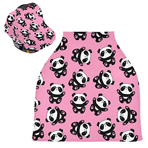 Yyzzh slatka panda dječji crtić lik na ružičastom rastezljivom dječjem autosjedalicom poklopac za dojenčad nadstrešnice prekrivača