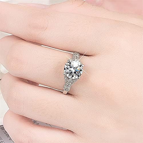 Novo za 2023. godinu, ženski cirkonski prstenovi, modni prstenovi za nakit okruglog reza, prstenovi za pasijans, ispunjeni prsten za