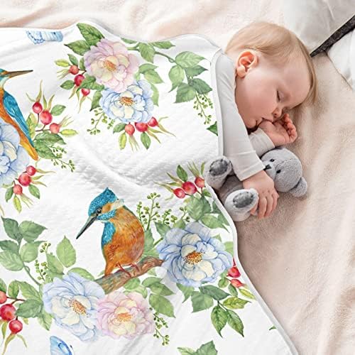 Pigsaly cvjetni cvjetni leptir dječje pokrivače 30 x 40 u proljetnim pticama deka deka za novorođenčad pokrivač rasadni krevet pokrivači